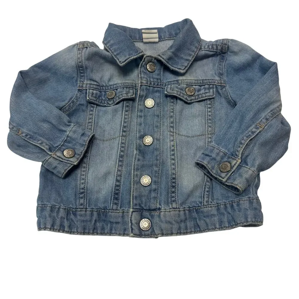 H&M Baby Girl 12-18M Denim Jacket 100% Cotton - Picture 1 of 5